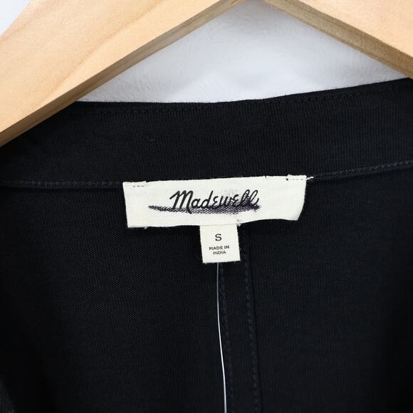 Madewell Puff Sleeve Tee Jet Black Size Small NWT - Picture 4 of 7